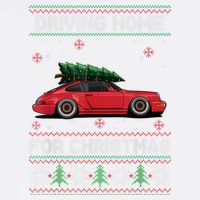 Christmas Tree Oldtimer Car Xmas Ugly Sweater Pullover Look Garment-Dyed Sweatshirt
