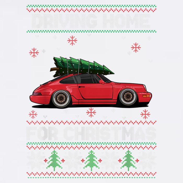 Christmas Tree Oldtimer Car Xmas Ugly Sweater Pullover Look Garment-Dyed Sweatshirt