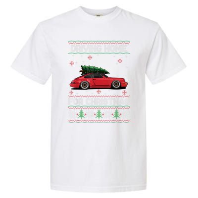 Christmas Tree Oldtimer Car Xmas Ugly Sweater Pullover Look Garment-Dyed Heavyweight T-Shirt