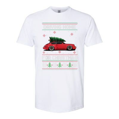 Christmas Tree Oldtimer Car Xmas Ugly Sweater Pullover Look Softstyle CVC T-Shirt