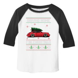 Christmas Tree Oldtimer Car Xmas Ugly Sweater Pullover Look Toddler Fine Jersey T-Shirt