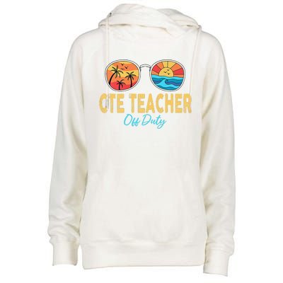 CTE Teacher Off Duty Happy Last Day Of School Summer Premium Womens Funnel Neck Pullover Hood