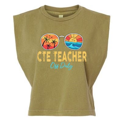 CTE Teacher Off Duty Happy Last Day Of School Summer Premium Garment-Dyed Women's Muscle Tee