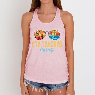 CTE Teacher Off Duty Happy Last Day Of School Summer Premium Women's Knotted Racerback Tank