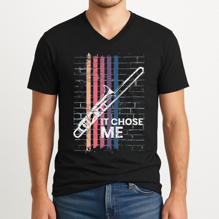 Cool Trombone Outfit For A Player Made Of Brass Trombone V-Neck T-Shirt