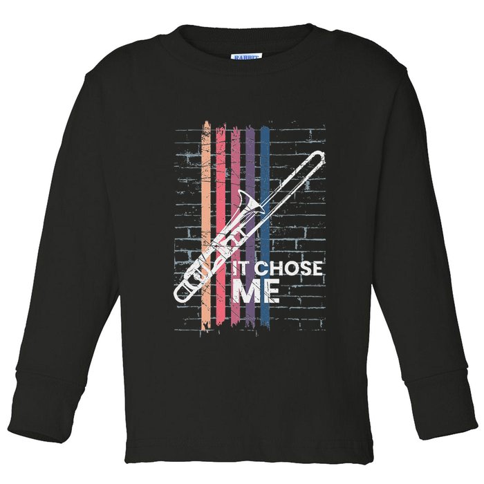 Cool Trombone Outfit For A Player Made Of Brass Trombone Toddler Long Sleeve Shirt