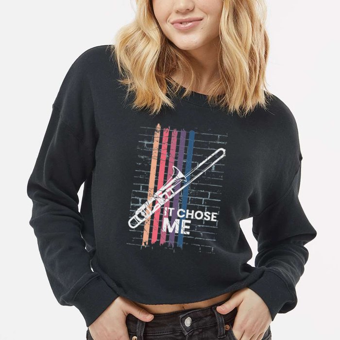 Cool Trombone Outfit For A Player Made Of Brass Trombone Cropped Pullover Crew