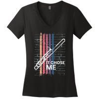 Cool Trombone Outfit For A Player Made Of Brass Trombone Women's V-Neck T-Shirt
