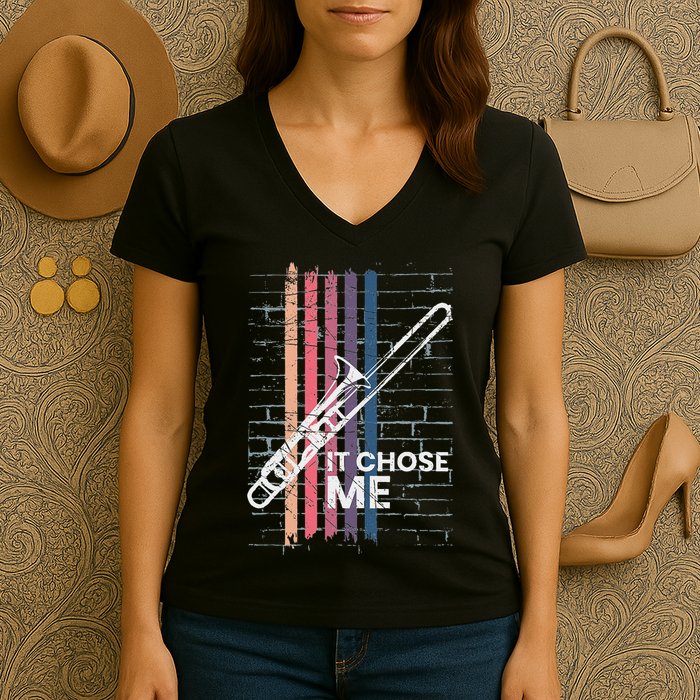 Cool Trombone Outfit For A Player Made Of Brass Trombone Women's V-Neck T-Shirt