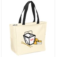 Chinese Take Out Fortune Cookie Asian Inspired Zip Tote Bag