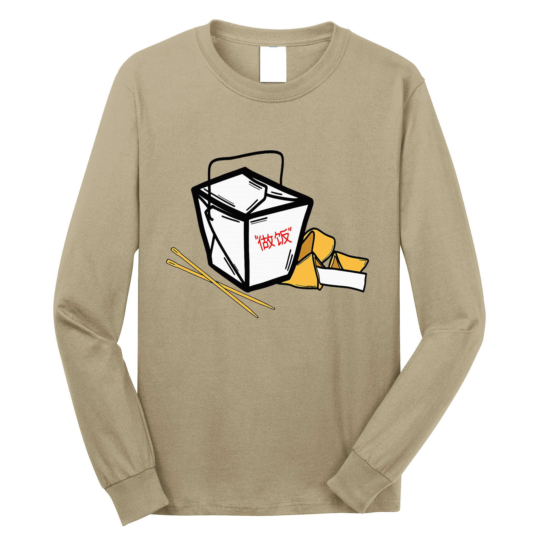 Chinese Take Out Fortune Cookie Asian Inspired Long Sleeve Shirt