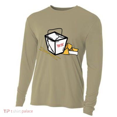 Chinese Take Out Fortune Cookie Asian Inspired Cooling Performance Long Sleeve Crew
