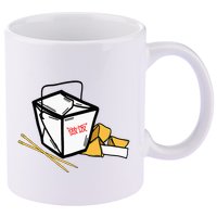 Chinese Take Out Fortune Cookie Asian Inspired 11oz C Handle Ceramic Mug