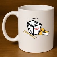 Chinese Take Out Fortune Cookie Asian Inspired 11oz C Handle Ceramic Mug