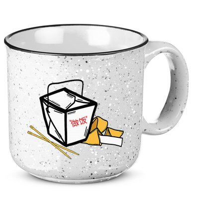 Chinese Take Out Fortune Cookie Asian Inspired 15oz Campfire Ceramic Mug