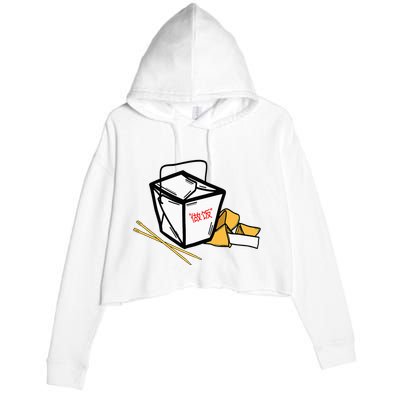 Chinese Take Out Fortune Cookie Asian Inspired Crop Fleece Hoodie