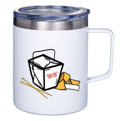Chinese Take Out Fortune Cookie Asian Inspired 12oz Stainless Steel Coffee Mug