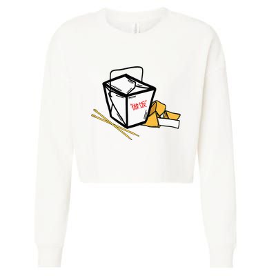 Chinese Take Out Fortune Cookie Asian Inspired Cropped Pullover Crew