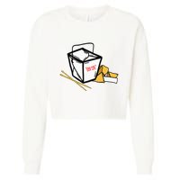 Chinese Take Out Fortune Cookie Asian Inspired Cropped Pullover Crew