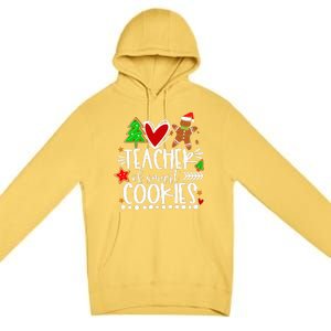 Christmas Teacher Of Smart Cookies Funny Cute Gingerbread  Premium Pullover Hoodie