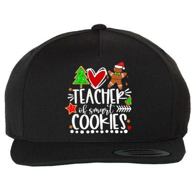 Christmas Teacher Of Smart Cookies Funny Cute Gingerbread  Wool Snapback Cap