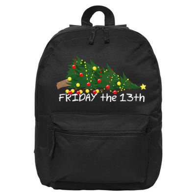 Christmas Tree Ornaments Fallen Over Friday The 13th 16 in Basic Backpack