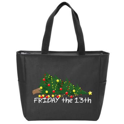 Christmas Tree Ornaments Fallen Over Friday The 13th Zip Tote Bag