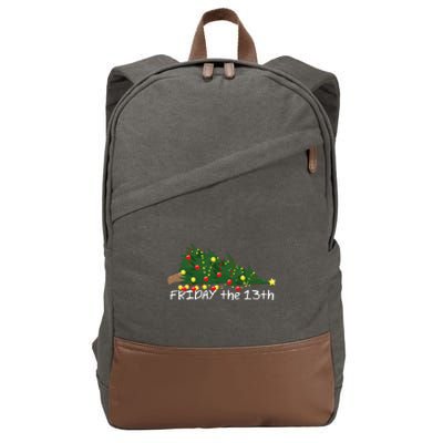 Christmas Tree Ornaments Fallen Over Friday The 13th Cotton Canvas Backpack