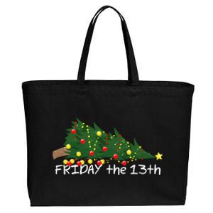 Christmas Tree Ornaments Fallen Over Friday The 13th Cotton Canvas Jumbo Tote