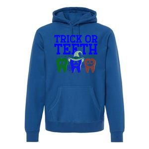 Cute Trick Or Teeth Dentist Halloween Funny Dental Hygienist Gift Premium Hoodie