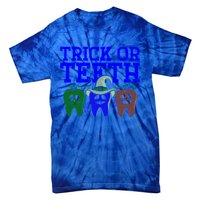 Cute Trick Or Teeth Dentist Halloween Funny Dental Hygienist Gift Tie-Dye T-Shirt