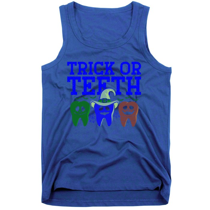 Cute Trick Or Teeth Dentist Halloween Funny Dental Hygienist Gift Tank Top