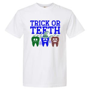 Cute Trick Or Teeth Dentist Halloween Funny Dental Hygienist Gift Garment-Dyed Heavyweight T-Shirt