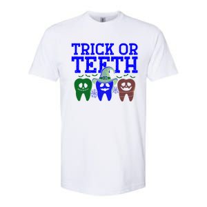 Cute Trick Or Teeth Dentist Halloween Funny Dental Hygienist Gift Softstyle CVC T-Shirt