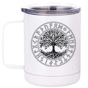 Celtic Tree Of Life Runes Viking Yggdrasil Nordic Symbol Gift 12 oz Stainless Steel Tumbler Cup