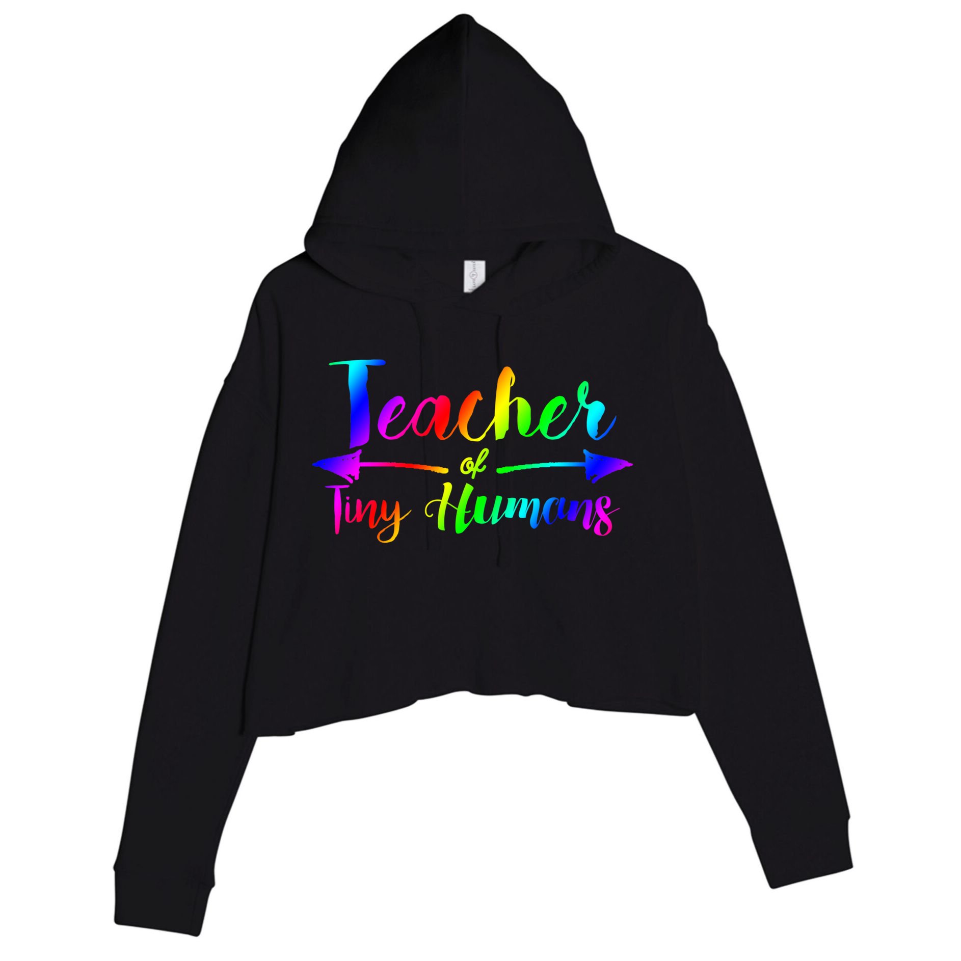 Cute Teacher Of Tiny Hu Kindergarten Teacher Cute Gift Crop Fleece Hoodie