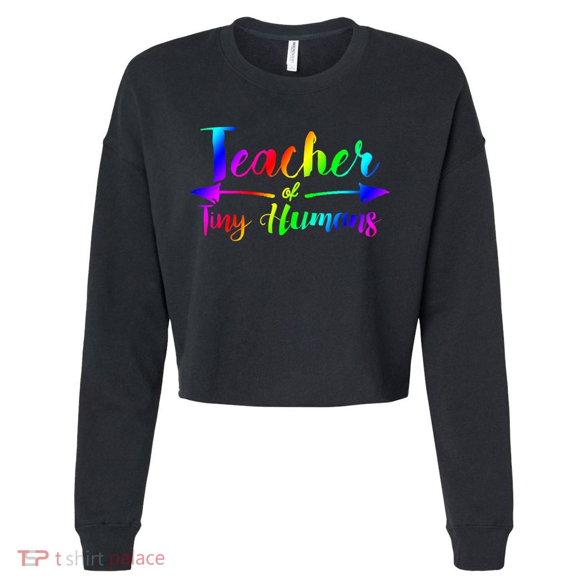 Cute Teacher Of Tiny Hu Kindergarten Teacher Cute Gift Cropped Pullover Crew