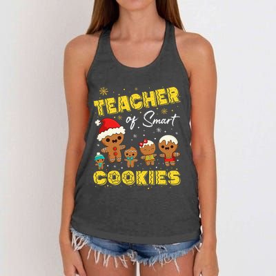 Christmas Teacher Of Smart Cookies Xmas Teacher Cookies Women's Knotted Racerback Tank