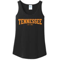 Classic Tn Orange Print Retro Varsity Vintage Tennessee Ladies Essential Tank