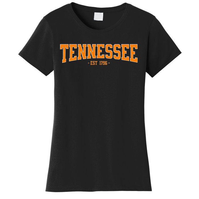 Classic Tn Orange Print Retro Varsity Vintage Tennessee Women's T-Shirt