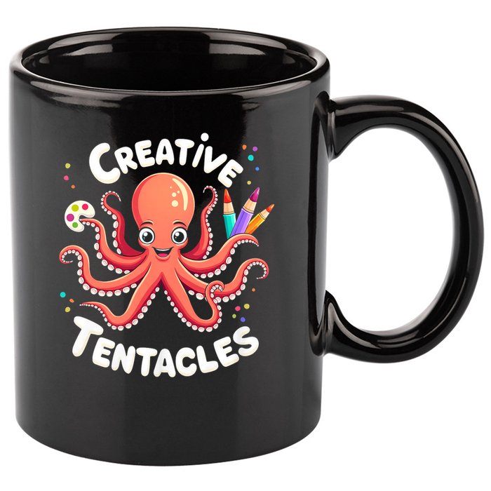 Creative Tentacles Octopus Artist 11oz C Handle Ceramic Mug