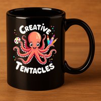 Creative Tentacles Octopus Artist 11oz C Handle Ceramic Mug