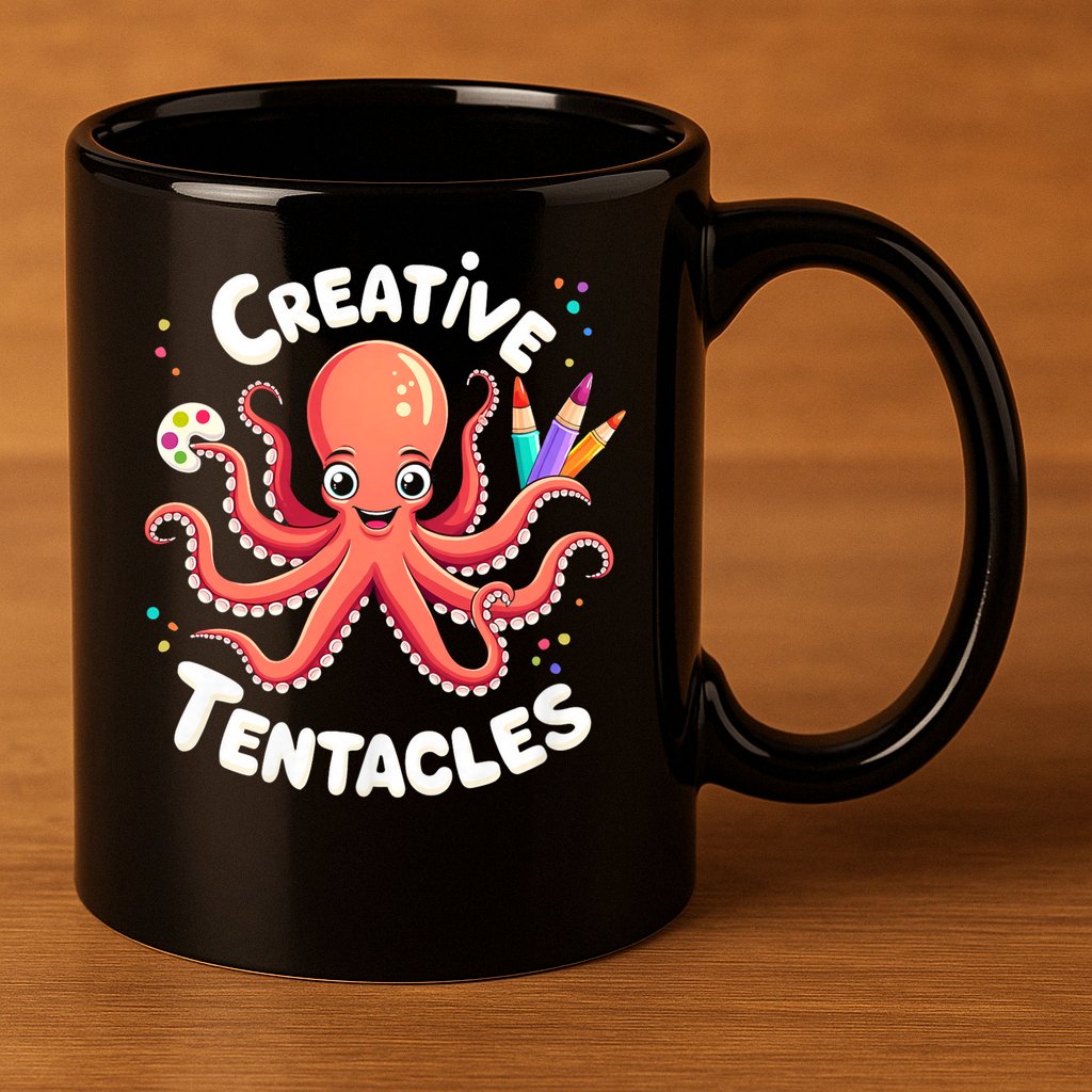 Creative Tentacles Octopus Artist 11oz C Handle Ceramic Mug