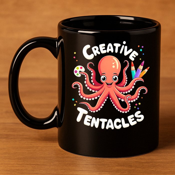 Creative Tentacles Octopus Artist 11oz C Handle Ceramic Mug