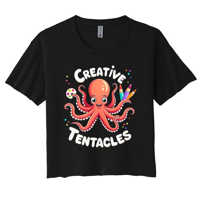 Creative Tentacles Octopus Artist Women's Crop Top Tee