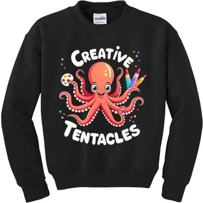 Creative Tentacles Octopus Artist Kids Sweatshirt
