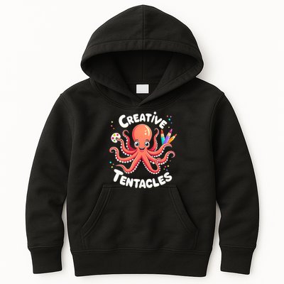 Creative Tentacles Octopus Artist Kids Hoodie