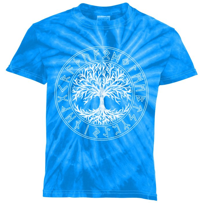 Celtic Tree Of Life Runes Viking Yggdrasil Nordic Symbol Gift Kids Tie-Dye T-Shirt