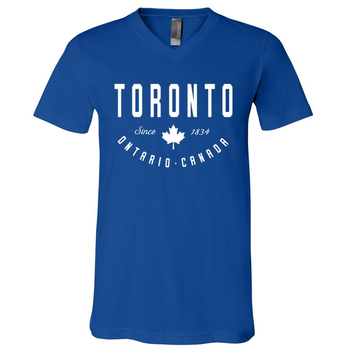 Ca Toronto Ontario Canadian Maple Leaf Great Gift V-Neck T-Shirt