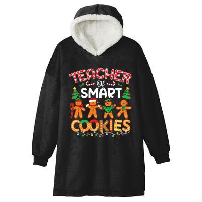 Christmas Teacher Of Smart Cookies Funny Cute Gingerbread Hooded Wearable Blanket